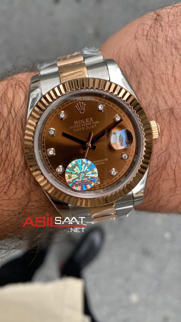 Rolex Datejust Oyster Diamond Chocolate Everose 41 mm 126333 Rose Gold Replika Saat ROLDJ036 Rolex Datejust Oyster Diamond Chocolate Everose 41 mm 126333 Rose Gold Replika Saat ROLDJ036