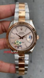 Rolex Datejust Oyster Sundust 41 mm 126331 Two Tone Rosegold Replika Saat ROLDJ030