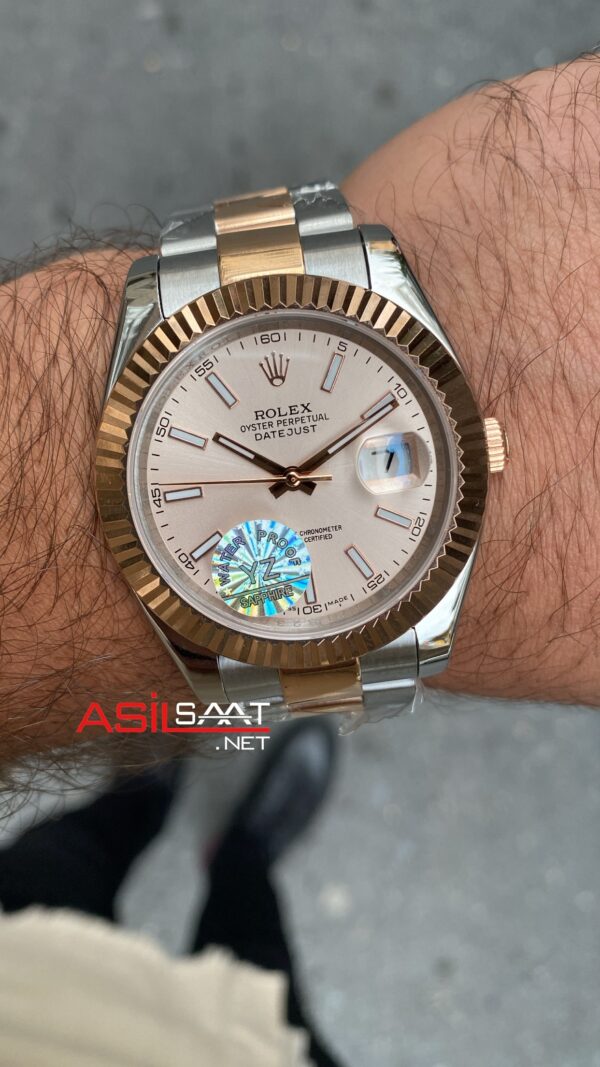 Rolex Datejust Oyster Sundust 41 mm 126331 Two Tone Rosegold Replika Saat ROLDJ030 Rolex Datejust Oyster Sundust 41 mm 126331 Two Tone Rosegold Replika Saat ROLDJ030