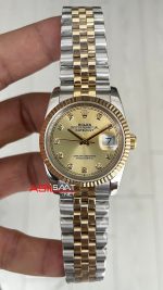 Rolex Datejust Şampanya Taşlı 126233 Jubilee 36mm Champagne Diamond Lady Two Tone Gold Kadın Saati