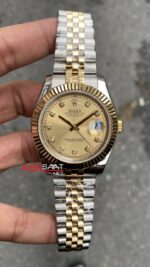 Rolex Datejust Şampanya Taşlı Kadran 126333 Champagne Diamond 41 mm Replika Saat