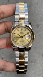 Rolex Datejust Şampanya Taşlı Kadran 36 mm Kadın Kol Saati 126233 Champagne Diamond Dial Lady Two Tone