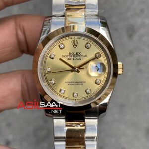 Rolex Datejust Şampanya Taşlı Kadran 36 mm Kadın Kol Saati 126233 Champagne Diamond Dial Lady Two Tone