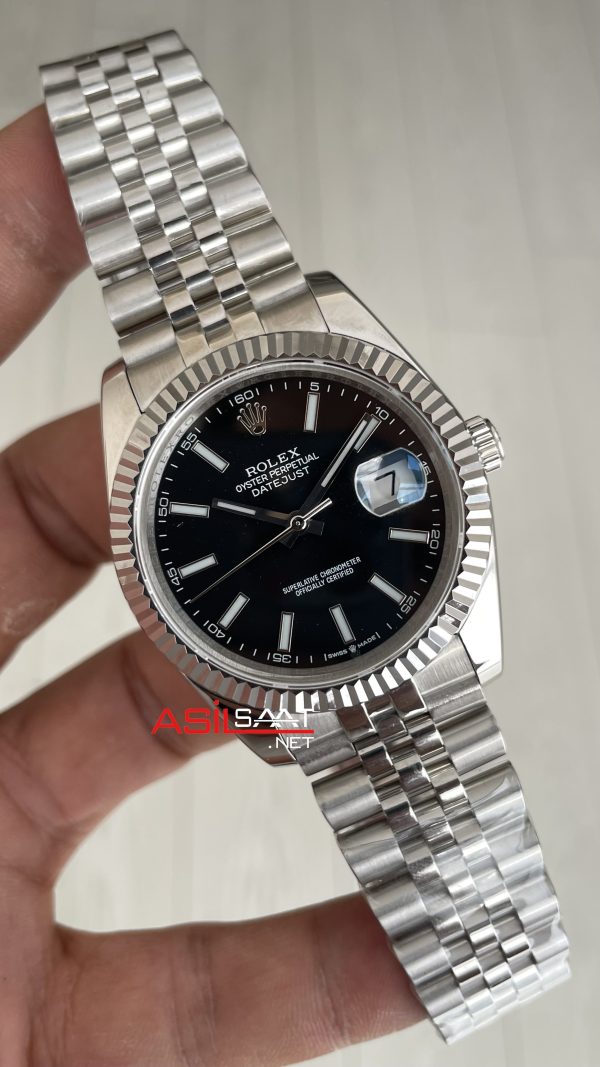 Rolex Datejust Siyah Kadran 126334 Jubilee Black 41mm Replika Saat