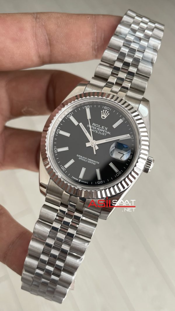 Rolex Datejust Siyah Kadran 126334 Jubilee Black 41mm Replika Saat
