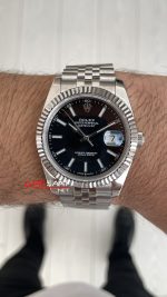 Rolex Datejust Siyah Kadran 126334 Jubilee Black 41mm Replika Saat