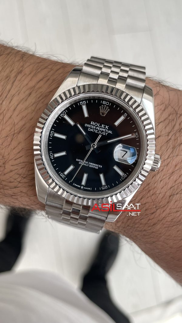 Rolex Datejust Siyah Kadran 126334 Jubilee Black 41mm Replika Saat