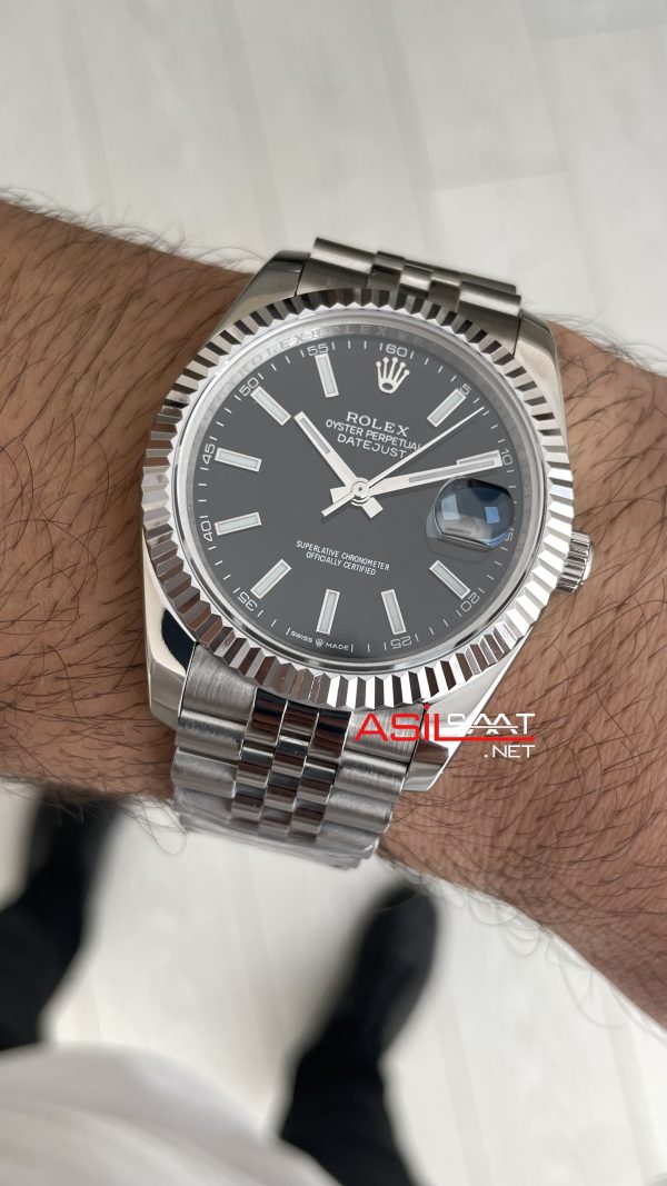 Rolex Datejust Siyah Kadran 126334 Jubilee Black 41mm Replika Saat