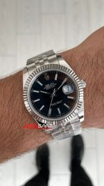 Rolex Datejust Siyah Kadran 126334 Jubilee Black 41mm Replika Saat