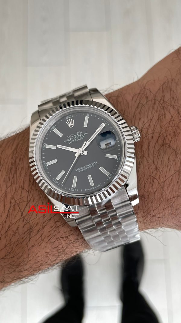 Rolex Datejust Siyah Kadran 126334 Jubilee Black 41mm Replika Saat