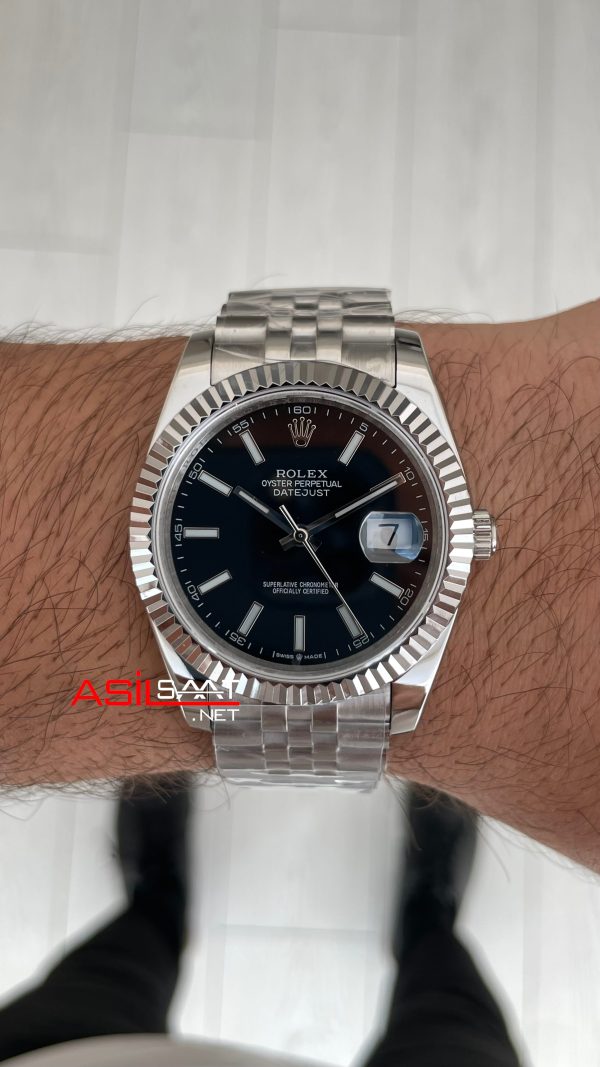 Rolex Datejust Siyah Kadran 126334 Jubilee Black 41mm Replika Saat