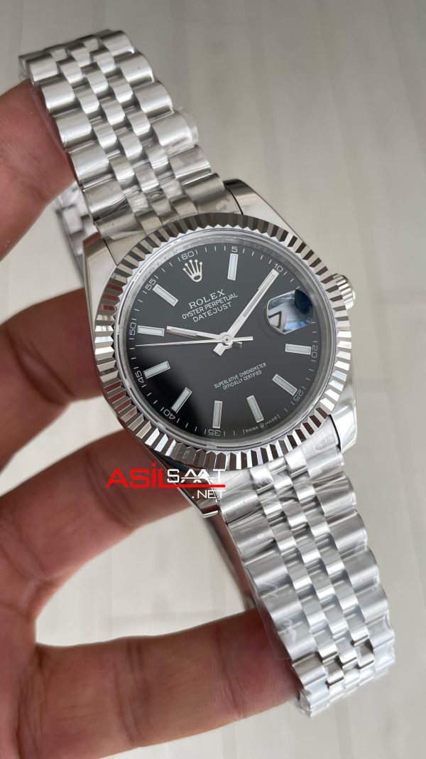 Rolex Datejust Siyah Kadran 126334 Jubilee Black 41mm Replika Saat