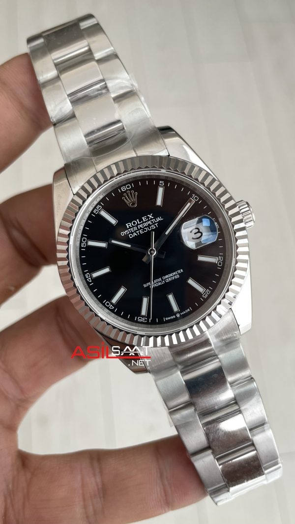 Rolex Datejust Siyah Kadran 126334 Oyster 41mm Replika Saat