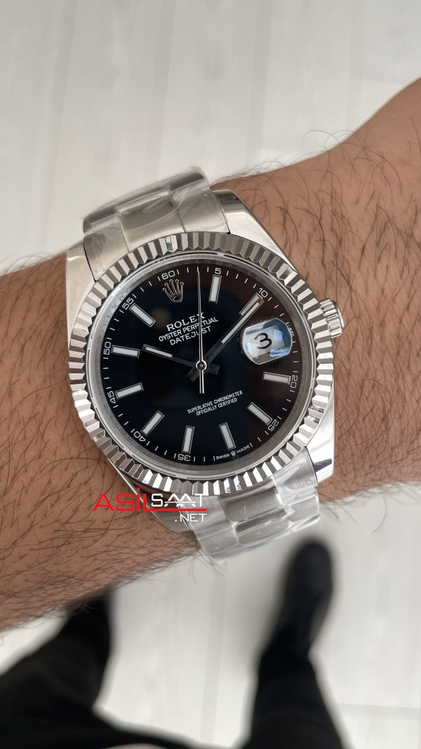 Rolex Datejust Siyah Kadran 126334 Oyster 41mm Replika Saat