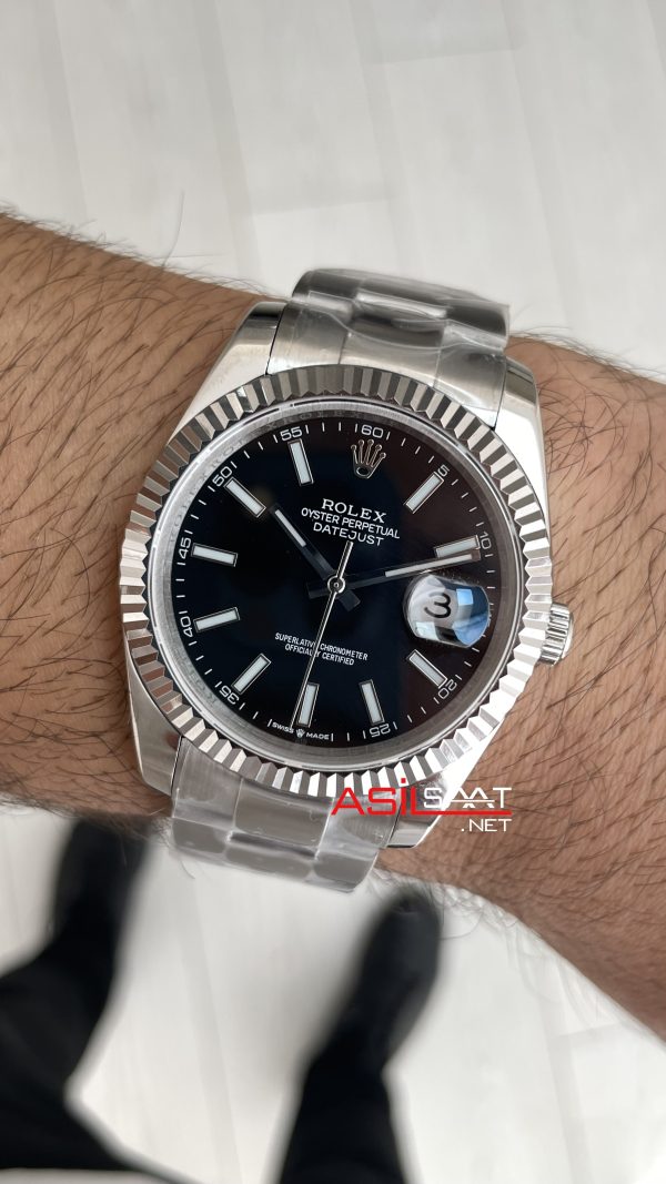 Rolex Datejust Siyah Kadran 126334 Oyster 41mm Replika Saat
