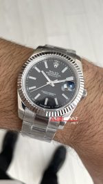 Rolex Datejust Siyah Kadran 126334 Oyster 41mm Replika Saat