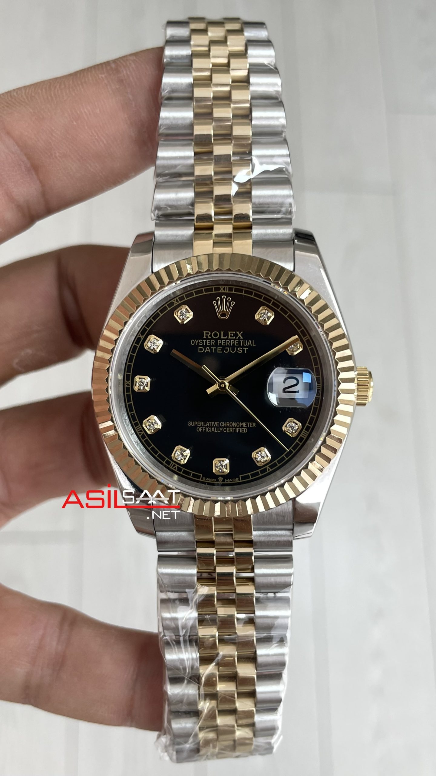 Rolex Datejust Siyah Taşlı 126333 Jubilee Diamond Black Dial Two Tone Gold Black 41mm Replika Saat Rolex Datejust Siyah Taşlı 126333 Jubilee Diamond Black Dial Two Tone Gold Black 41mm Replika Saat