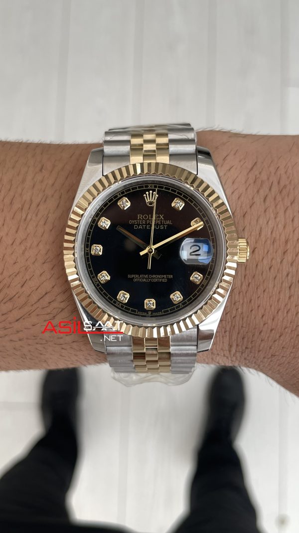 Rolex Datejust Siyah Taşlı 126333 Jubilee Diamond Black Dial Two Tone Gold Black 41mm Replika Saat Rolex Datejust Siyah Taşlı 126333 Jubilee Diamond Black Dial Two Tone Gold Black 41mm Replika Saat