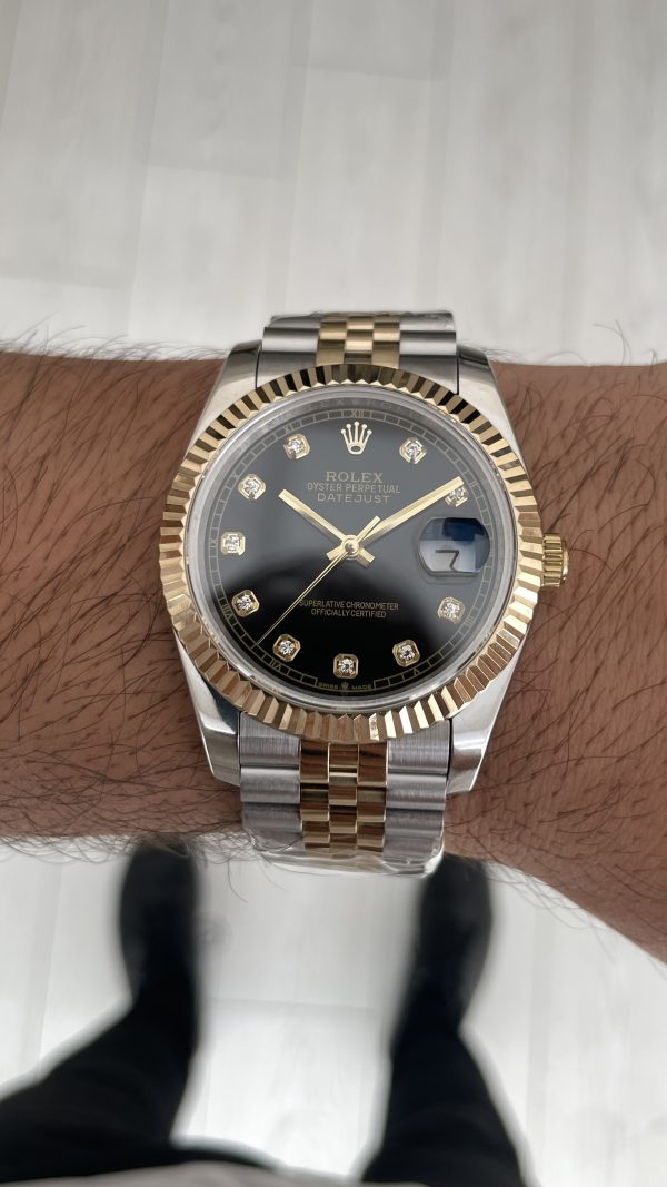 Rolex Datejust Siyah Taşlı 126333 Jubilee Diamond Black Dial Two Tone Gold Black 41mm Replika Saat Rolex Datejust Siyah Taşlı 126333 Jubilee Diamond Black Dial Two Tone Gold Black 41mm Replika Saat