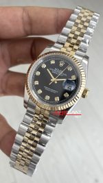 Rolex Datejust Siyah Taşlı Kadran 126233 Lady Jubilee 36mm Diamond Black Two Tone Gold Kadın Saati