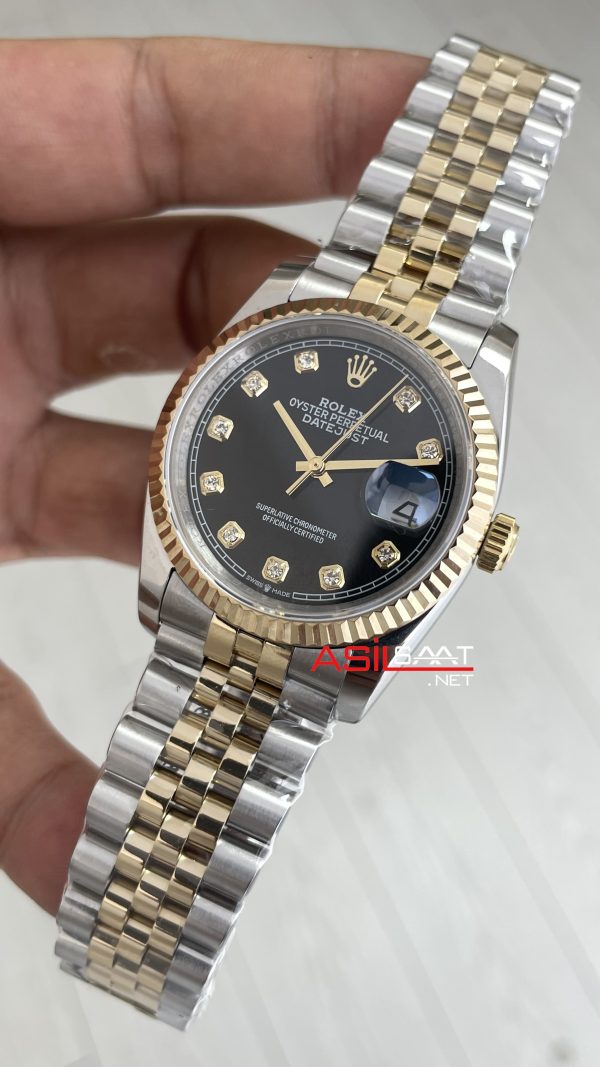 Rolex Datejust Siyah Taşlı Kadran 126233 Lady Jubilee 36mm Diamond Black Two Tone Gold Kadın Saati