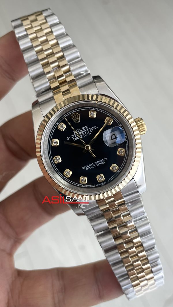 Rolex Datejust Siyah Taşlı Kadran 126233 Lady Jubilee 36mm Diamond Black Two Tone Gold Kadın Saati