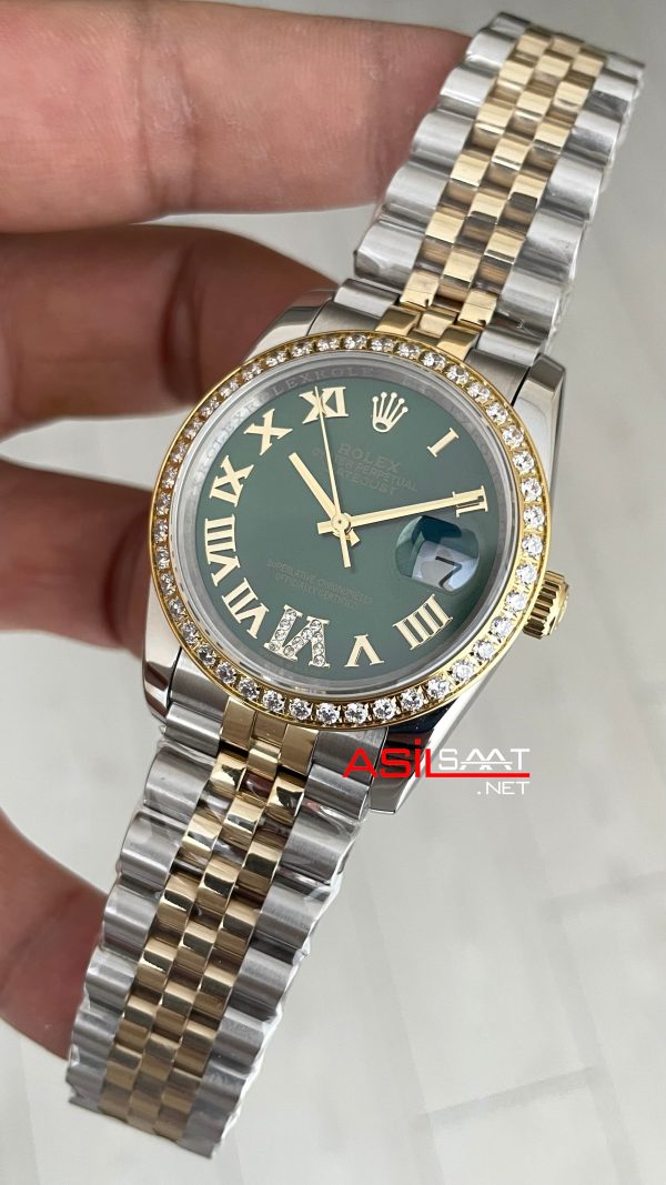 Rolex Datejust Zeytin Yeşili 126233 Lady Jubilee 36mm Romen Green Diamond Dial Two Tone Gold Kadın Saati Rolex Datejust Zeytin Yeşili 126233 Lady Jubilee 36mm Romen Green Diamond Dial Two Tone Gold Kadın Saati