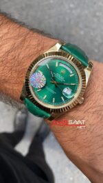 Rolex Day Date Leather Yeşil Kadran 40 mm 118138 Green Dial Replika Saat ROLDD063