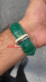 Rolex Day Date Leather Yeşil Kadran 40 mm 118138 Green Dial Replika Saat ROLDD063