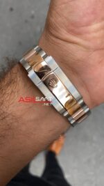 Rolex Day Date Oyster Beyaz Kadran 40 mm 228239 Silver Rose Gold Replika Saat ROLDD044