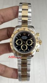 Rolex Daytona Cosmograph 126503 Two Tone Gold 40mm Siyah Kadran Replika Saat