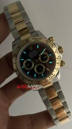 Rolex Daytona Cosmograph 126503 Two Tone Gold 40mm Siyah Kadran Replika Saat