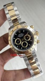 Rolex Daytona Cosmograph 126503 Two Tone Gold 40mm Siyah Kadran Replika Saat