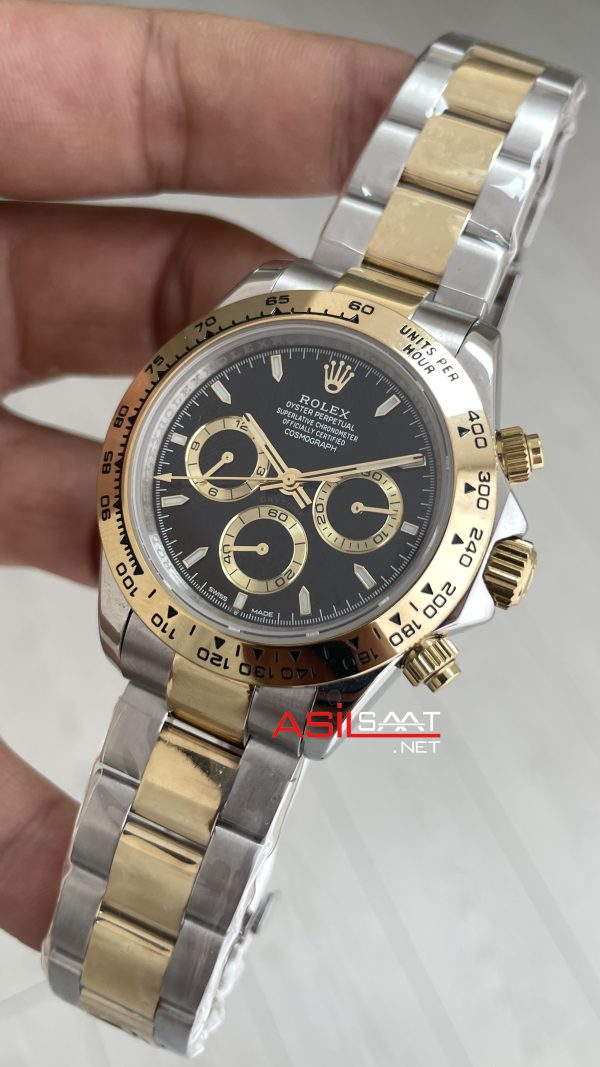 Rolex Daytona Cosmograph 126503 Two Tone Gold 40mm Siyah Kadran Replika Saat Rolex Daytona Cosmograph 126503 Two Tone Gold 40mm Siyah Kadran Replika Saat