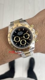 Rolex Daytona Cosmograph 126503 Two Tone Gold 40mm Siyah Kadran Replika Saat