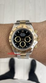Rolex Daytona Cosmograph 126503 Two Tone Gold 40mm Siyah Kadran Replika Saat