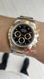 Rolex Daytona Cosmograph 126503 Two Tone Gold 40mm Siyah Kadran Replika Saat