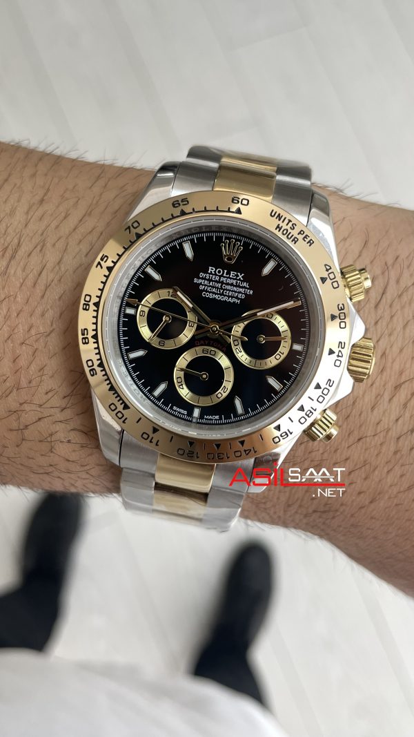 Rolex Daytona Cosmograph 126503 Two Tone Gold 40mm Siyah Kadran Replika Saat Rolex Daytona Cosmograph 126503 Two Tone Gold 40mm Siyah Kadran Replika Saat