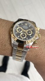 Rolex Daytona Cosmograph 126503 Two Tone Gold 40mm Siyah Kadran Replika Saat