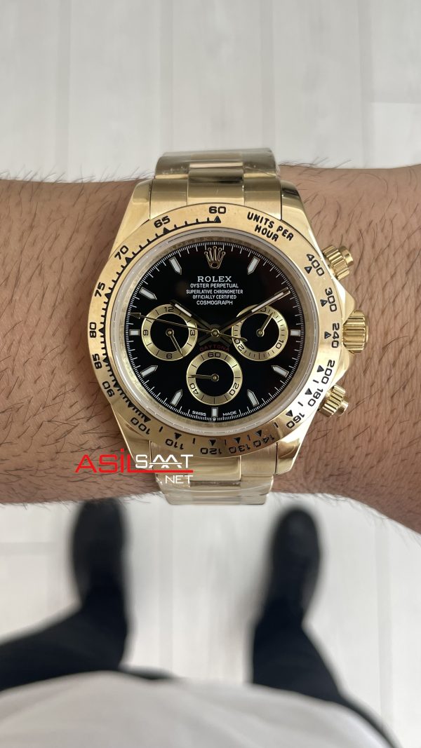 Rolex Daytona Cosmograph 126508 Gold 40mm Siyah Kadran Replika Saat