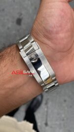 Rolex Daytona Cosmograph Platinum Buz Mavisi Kadran 40 mm 116506 Silver Replika Saat ROLDA003