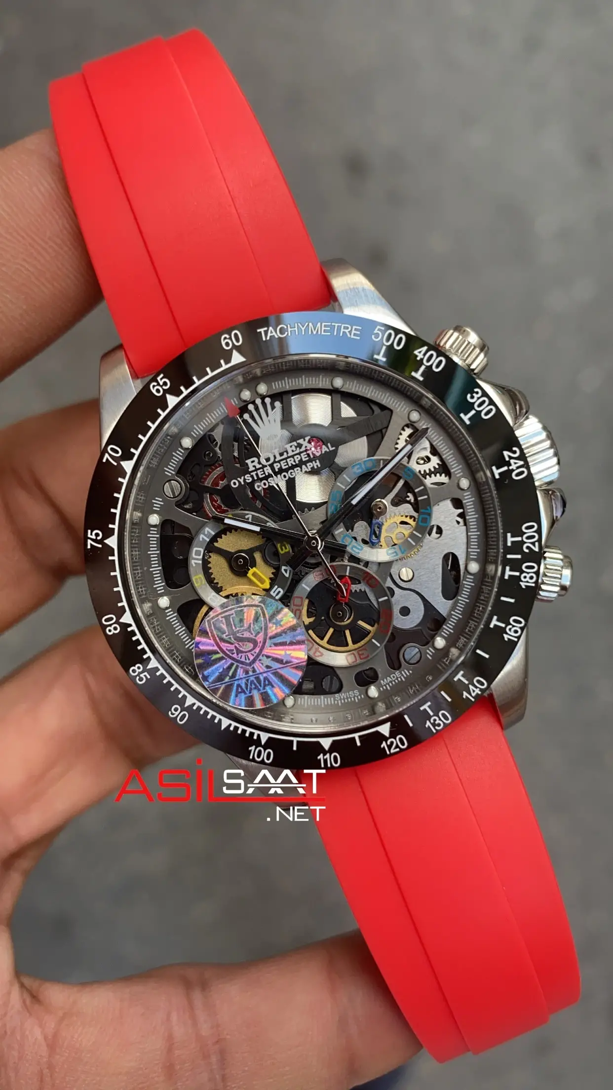 Rolex Daytona Juan Pablo Montoya K rm z Kaucuk Kordon Replika Saat ROLDA033