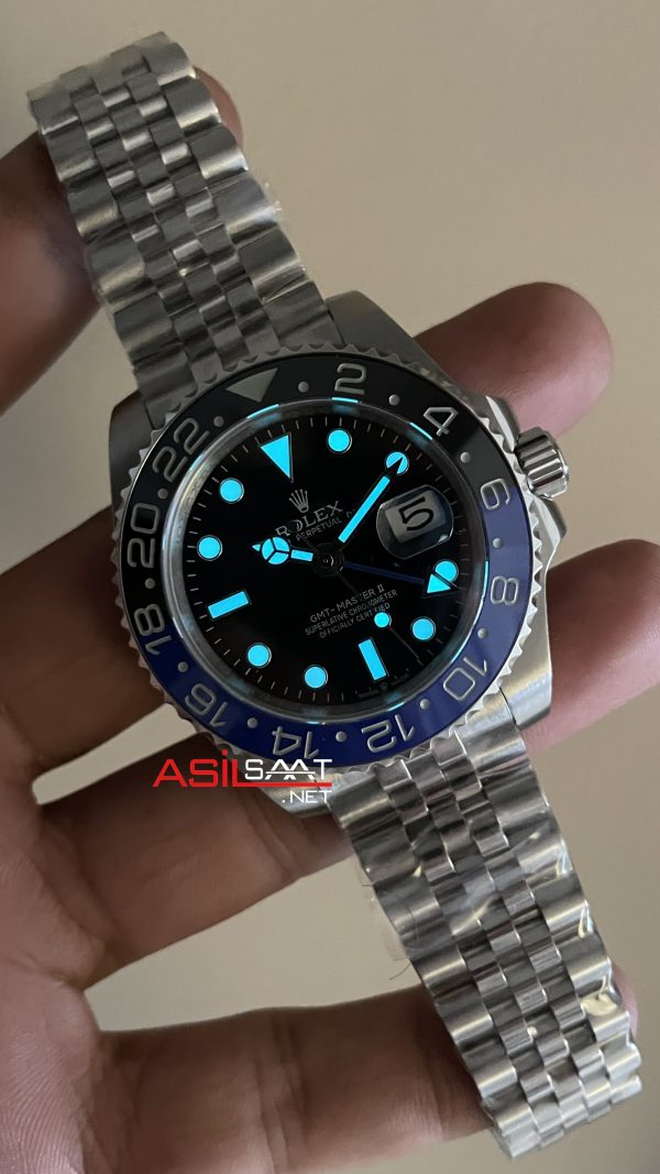 Rolex Gmt Master II Batgirl Jubilee 126710BLNR Batman 40mm Silver Replika Saat Rolex Gmt Master II Batgirl Jubilee 126710BLNR Batman 40mm Silver Replika Saat