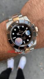 Rolex Submariner 41 mm 116613 LN Silver Rose Gold Replika Saat ROLS010