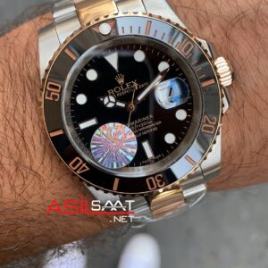 Rolex Submariner 41 mm 116613 LN Silver Rose Gold Replika Saat ROLS010