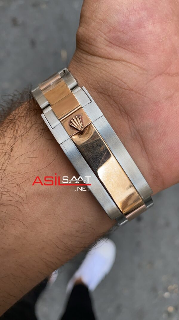 Rolex Submariner 41 mm 116613 LN Silver Rose Gold Replika Saat ROLS010 Rolex Submariner 41 mm 116613 LN Silver Rose Gold Replika Saat ROLS010