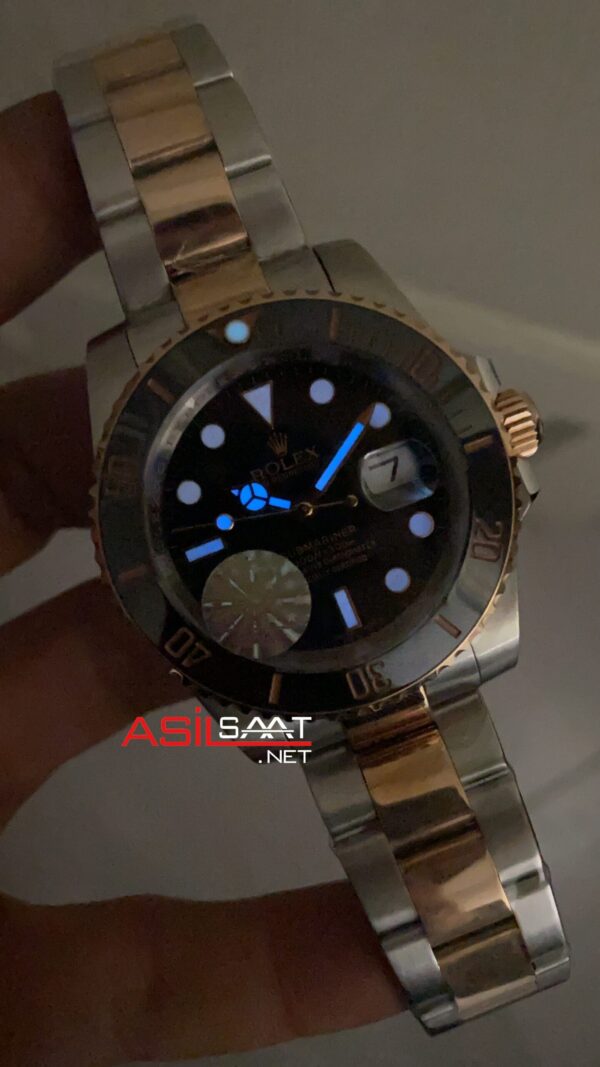 Rolex Submariner 41 mm 116613 LN Silver Rose Gold Replika Saat ROLS010 Rolex Submariner 41 mm 116613 LN Silver Rose Gold Replika Saat ROLS010