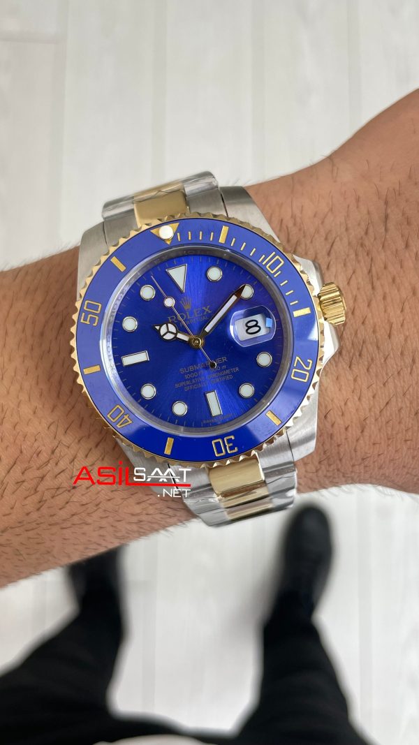 Rolex Submariner Bluesy 126613LB Mavi Kadran 41mm Two Tone Gold Replika Saat