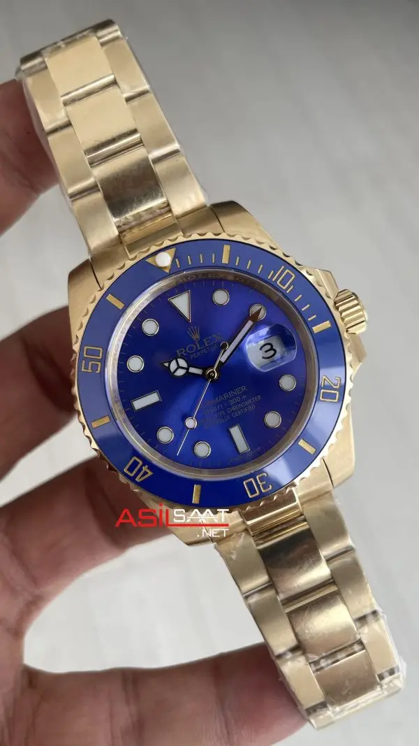 Rolex Submariner Bluesy 126618LB Gold Mavi Kadran 41mm Replika Saat