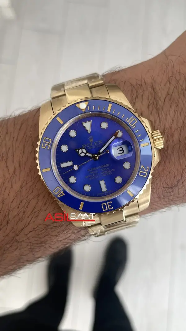 Rolex Submariner Bluesy 126618LB Gold Mavi Kadran 41mm Replika Saat